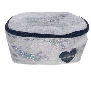 VICTORIA’S SECRET Silver Sequin/Glitter Makeup Bag